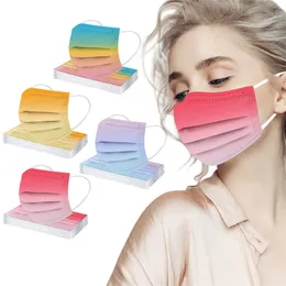 Tre-lager engångsskyddsmask för vuxen färgutskrift Gradient Blush Masks