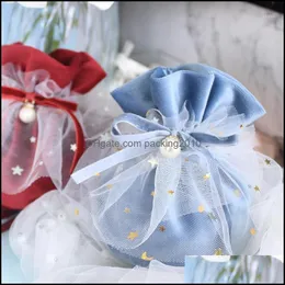 Gift Event Festive Party Supplies Home & Gardengift Wrap Veet Yarn Wedding Candy Bags With Pearl Europe Chocolate Package Bag Christmas Jewe