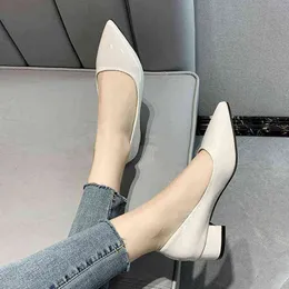 Klänning skor escarpins à talons bas hälla femmes chaussures bateau à bout pointu blanc poure mariage grande taille 34-43 9338n 220309