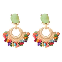Vintage Resin Stone Drop Earrings For Women Multi-colors Dangle Earring Jewelry pendientes mujer moda