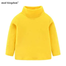 Mudkingdom Jungen Mädchen Fleece Shirts Unisex Rollkragen Solide Langarm Basic Tops für Kinder Winter Shirt Weiche Kinder Kleidung G1224