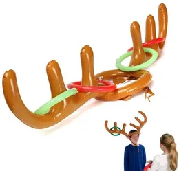 Balloon Inflatable PVC Christmas Reindeer Antler Hat Ring Toss Fun Game Favours Xmas Party Decoration Kids Toys