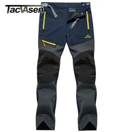 TACVASEN 4 Säsong Andas Taktiska byxor Fiske Vandring Camping Waterproof No Fleece Pants Zipper Pocket Casual Trousers 220108