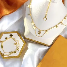 Lvity tasarımcıları kadın bilezik altın kolye lüks mücevher çiçek mektub