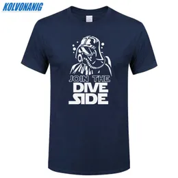 Dołącz do Side Dive Dark Underwater Funny Printed T Shirt Bawełna Krótki Rękaw O-Neck Odzież męska Marka Top Tee-Shirt Plus Size 210629