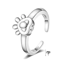 Silver Heart-Shaped Lady Cremation Ring, kan lägga askor för att fira familjen Urn Keepsake-med fyllning av tratttillbehör