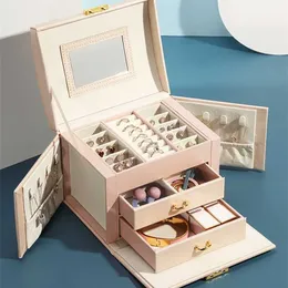 Jewelry Packaging Box Casket For Exquisite Makeup Case Organizer Container es Graduation Birthday Gift 211102