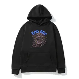 Mode kreativitet sp5der 555555 ängel nummer hoodie män kvinnor spindel webb mönster hooded sweatshirt par kawaii hoodies toppar y1218