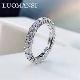 Luomansi 3*3 Laboratory Create Super Flash Woman Ring 100%-S925 Silver Wedding Engagement Cocktail Party Fine Jewelry 211217