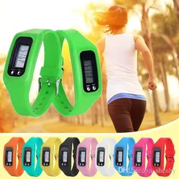 Cyfrowy krokomierz LED Inteligentne opaski na rękę Multi Watch Silikon Run Step Walking Distance Licznik kalorii Zegarki Bransoletka elektroniczna Kolorowe krokomierze