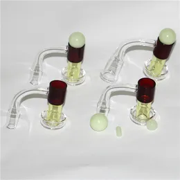 Rauchen Zubehör farbige Terpenschlüssel Banger abgeschrägte Randvakuumquarz-Banger mit Perlen für Glass Wasserbongs Oil-Rigs-Rohre