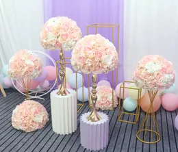 Artificial 35cm Wedding Flower Ball Simulation Rose Hydrangea Flowers Hemisphere Roman Column Home Party Decor