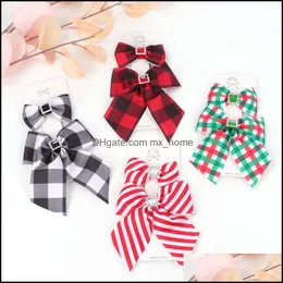 Hair Aessories Baby, Kids Premaman Girls Bow Plaid Clip per dolce frangia laterale stampata Tornante Fashion Party Pinzas Para El Pelo Drop Deliv