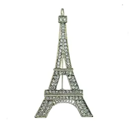 Pins, broscher 2022 Mode Romantiskt Paris Eiffel Tower Crystal för Kvinnor Firmorativa Brosch Pins Tillbehör