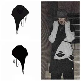 Idopy Men`s Cloak Fashion Korean Cape Street Style Tees Punk Gothic Hoodie Irregular T Shirts With Hood G1229