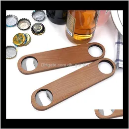 Kitchen, Dining Home & Garden Drop Delivery 2021 Big Wood Handle Bartender Bottle Opener Wine Beer Soda Glass Cap Openers Kitchen Bar Tools F