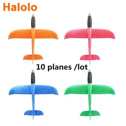 Halolo EPP Foam Hand Throw Airplane Outdoor Glider Plane Kids Gift Toy 48CM Interesting Toys 10pcs:lot Free Ship 211026