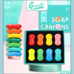 Crayons Ding & Coloring Learning Education Toys Gifts Est Finger Soap Crayon Kids Safety Modeling 3D Color Brush Set Childrens Baby 6 Colors