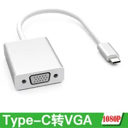 Type-C To VGA Adapter USB 3.1 Male to Female VGA Connectors USB-C Cable For PC Mac Laptop