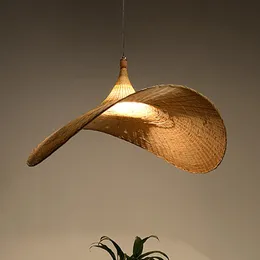 Pendant Lamps Bamboo Art Chandelier Jazz Hat Rattan Clothing Shop Coffee Study Living Room Bedroom Dining
