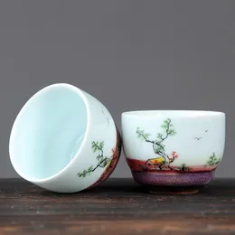 Cups & Saucers Ceramic Tea Cup Jingdezhen Stoare Kung Celadon Hand Painted Small Master Single Of