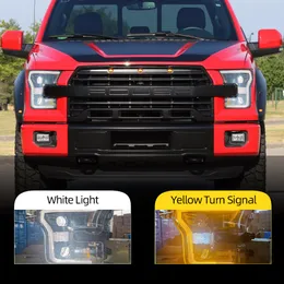 Bilstylinghuvudlampa för Ford Raptor F150 2015 2016 2017 2018 Strålkastare Alla LED-strålkastare DRL-lins dubbel balk bi-xenon