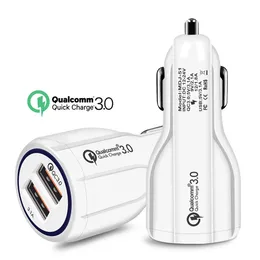 Top Quality QC 3.0 Custo Rápido 3.1A Carregador de Carro de Carro Rápido Dual USB Rápido Carregador de Telefone Rápido Aplicável a todos os telefones celulares, Mover para o dispositivo