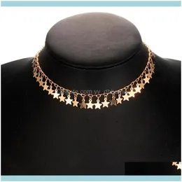 Ювелирные ожерелье Женщины девочки Choker Gold Stars Ожерелья Boho Pendants Collier Femme Chail Calcares de Moda Chokers бросают Dealive