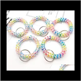 Pony Tails Jewelry Colorf Telephone Wire Cord Line Gum Holder Elastic Band Tie Scrunchy 3.5Cm Hair Aessory Ps2419 Drop Delivery 2021 J3Vi8