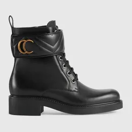 Moda mulher cadeia Chelsea Bota Curta 2021 Mulheres Ankle Boots Top Designer Senhoras Genuíno Plataforma de Couro Inverno Bota de Inverno Tamanho 35-42