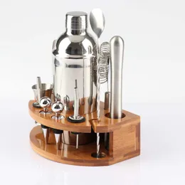 Stainless Steel Cocktail Shaker Mixer Wine Martini Bar Tools For Bartender Drink Party 750ML 12-piece set