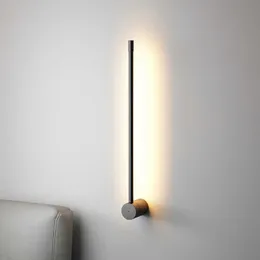 Nordic Minimalistyczne Długie Lampy Ścienne Nowoczesne LED Światła Ściana Kryty Salon Sypialnia LED Lampa nocna Wystrój Domu Dekoracje Oświetlenie 210724