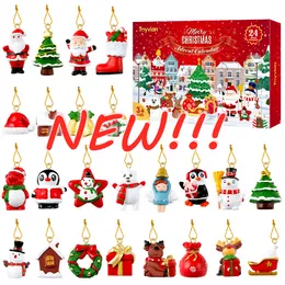 New!!! Advent Calendar with 24 Hanging Ornaments Colorful Christmas Advent Calendar Xmas Tree Hanging Ornaments Christmas Gifts XX55