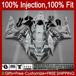 ホンダボディレプリカールのための100％フィット射出成形金具ホワイトCBR 1000 RR CC 1000RR 1000CC 06-07 BODYWORK 59NO.13 CBR1000 RR CBR1000RR 06 07 CBR1000-RR 2006 2007 OEMフェアリングキット