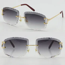 piccadilly irregular frameless diamond cut lens Sunglasses women or Man Unisex Rimless Carved glasses Designer fashion High-End Eyeglasses