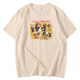 Styl mody Mężczyźni tshirts krótki rękaw miękki tshirt haikyuu Karasuno High School Printing Tops Oddychaj luźne koszulki męskie Y0809