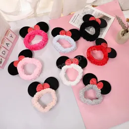 Women Girls Headbands mouse ears Bow Turban Fashion Hairbands flannel Knot Headwear Hair Accessories makeup face wash Bandanas Headwrap