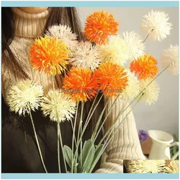 Decorative Festive Supplies Gardendecorative Flowers & Wreaths Diy Artificial Flower Branch Dandelion Fake Plastic Plant For Wedding Home Pa