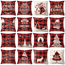 Julkudde Case Cushing Cover 45 * 45 Soffa Kuddar Linne Pillowcases Bomull täcker heminredning