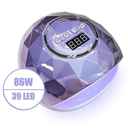 86W UV LED-lampans nageldörr för nagelmanikyr med 39 st LED-lampor Snabbtorkande nageltorklampa härdningsljus för alla gelpolska 220121