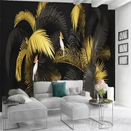 3d Landscape Wallpaper Green Large Leaf Plant Mural Living Room Bedroom Home Decor Waterproof Antifouling Wallpapers Wall Papers