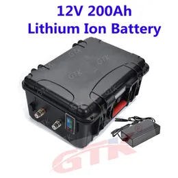 GTK Lithium-Ionen-Batterien, 12 V, 200 Ah, wiederaufladbare Li-Ionen-Batterien mit 3S BMS für Solar-Camping, E-Bike, Elektroroller EV