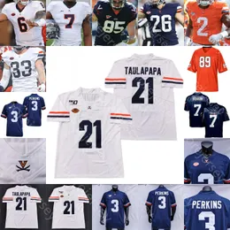 Virginia Football Jersey NCAA College Wayne Taulapapa Brennan Armstrong Iraken Armstead Keytaon Thompson Wicks Demick Starling Long Matt Schaub Bryce Perkins