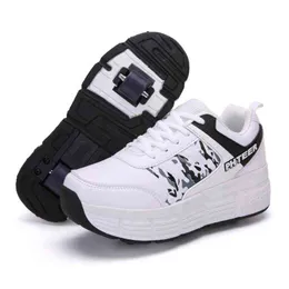 Roller Skate skor för barn Boys Girls Wheels Sneakers med på Dubbelhjul Barn Boy Girl Roller Sneakers Tennisskor G0114