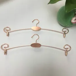 Rose Gold Metal Lingerie Hangers Cloth Racks Underwear Hanger with 2 Clips Bra Rack RH3429