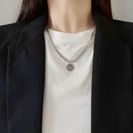 Anhänger Halsketten Titanstahl-Buchstabennaht-Halskette mit verstellbarer Länge Hip Hop Bungee Herren- und Damen-Cooler Pullover