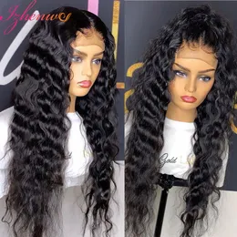 HD Transparente Lace Frontal Human Human Wigs Loose Wave Deep Wave Brazia