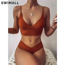 Sexy Solid Swimsuit Women Bikini Push Up Swimwear Vest Set Brazilian Bathing Suit Two Piece Swim Female 210702
