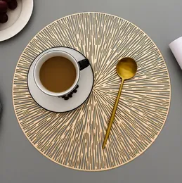 Round Placemats Restaurant Hollow PVC Украшения еды Коврик против горячего столового стола Линия Стейк Plate Pad