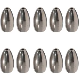 100% 10pcs/bag Silver Tungsten Sinker Bullet Casting Fishing Weights Jigs Bait Rigs Flipping Worm Tackle